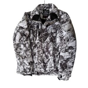 Arctic Queen‎ XXL Ski Snowboard Jacket Black White Print Outdoor Fabric